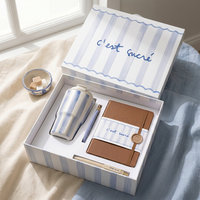 Coffret Cadeau Personnalisé : Carnet Imprimé Letterpress, Stylo et Tasse à Café – Tasse de Bureau Minimaliste en Acier Inoxydable Marque WS