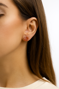 Boucles d'oreilles en quartz fraise verte pierres précieuses brutes naturelles plaqué or bijoux en cristal faits à la main pour femmes en vrac et en gros - Product Image 2