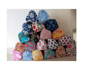 Ensemble de trousses de toilette en coton brodé fait main, style bohème, petit sac textile, couleurs assorties, fermeture éclair portable - Product Image 6