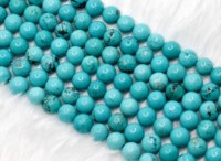 Perles de Turquoise Naturelle de Qualité Supérieure (Grade AAA) 8mm, Fabriquées en Inde, Modèle RB-TUR-8 Anshul Impex, Idéales pour la Méditation