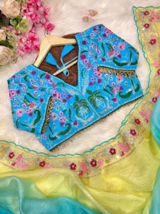 Diseñador de calidad superior Exclusivo Pure Soft Crush con bordado de codificación Sari Mujer Moda al precio más bajo - Product Image 5