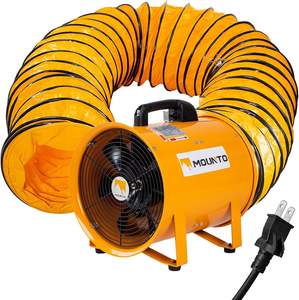 Exclusive <b>12</b> <b>Inch</b> Heavy Duty Cylinder Axial <b>Fan</b> with 25ft Hose Portable Blower Exhaust <b>Fan</b> 2900 CFM for Industrial Ventilation - Product Image 1