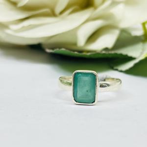 Bague en argent sterling 925 avec bague cadeau d'anniversaire en pierre précieuse vert émeraude colombien naturelle pour les fêtes - Product Image 6