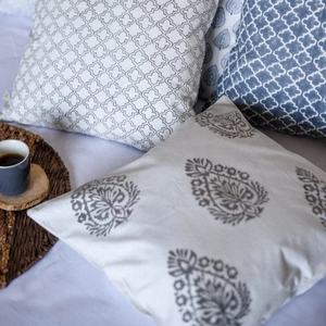 Hand Block <b>Printed</b> <b>Cushion</b> Cover, Beautiful Block Print <b>Cushion</b> Case- Indian <b>Cushion</b> Cover- Pillow Cover - Product Image 1