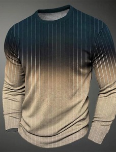 Camisetas de verano con cuello redondo, camisetas de rayas de bloque de Color con estampado 3D para hombre, camiseta de estilo callejero, Camiseta deportiva para salir de vacaciones al aire libre - Product Image 4