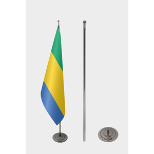 Drapeau officiel du Gabon pour intérieur, imprimé numériquement, en nylon, plastique, polyester, soie, avec mât en aluminium, pour l'assurance automobile et l'éducation - Product Image 2