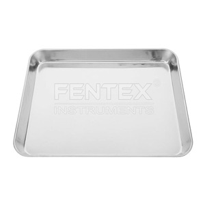 Plateau plat en acier inoxydable pour instruments médicaux Plateau de rangement manuel pour laboratoire chirurgical et autres usages médicaux BY FENTEX - Product Image 3
