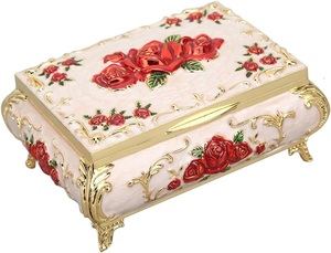 Embossed Luxury Design Hand Made Metal Silver Colour Decorative Jewellery <b>Box</b> for <b>Rings</b> Necklace & Pendant - Product Image 5