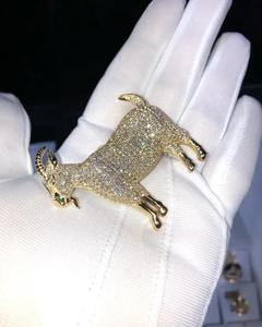 VVS1 Moissanite Logo Colgante Personalizado Iced out Hip Hop Encanto Acero inoxidable Halloween Regalo Colgante - Product Image 4