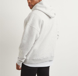 2025 vente en gros de haute qualité tissu épais lourd hommes pull sur blanc à capuche Street Wear 100% coton surdimensionné hommes à capuche - Product Image 4