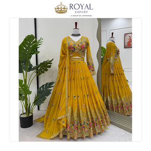 Excellente qualité dernière mode de créateur vêtements de mariage fausse georgette vêtements indiens traditionnels Lehenga Choli à vendre - Product Image 6