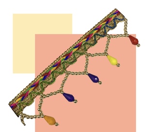 Offres de franges de dentelle de polyester de gland multicolore ethnique indien en gros - Product Image 4