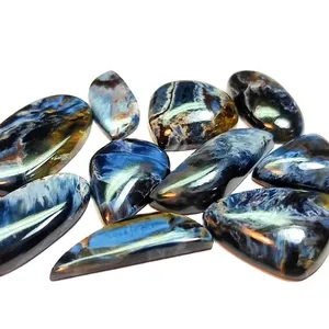 Cabochon de pierres précieuses Pietersite naturelles en gros pierre brune 63.60 Cts jeu de couleur 14-33mm pour bijoux - Product Image 1