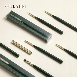 Gulauri 9 Ontwerpt Luxe Handvat Acryl Uv Gel Extension Builder Coating Schilderij Tekening Pen Nail Art Borstel Nail Leverancier