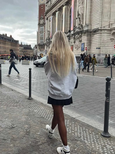 Sweat à capuche en tricot lourd pour femme, délavé à l'acide, de haute qualité, streetwear personnalisé, surdimensionné, poche tombante, brodé - Product Image 6