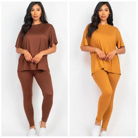 Ensemble de sport 2 pièces pour femme grande taille en polaire, respirant et à séchage rapide, comprenant un t-shirt de yoga moulant et un legging avec soutien-gorge intégré