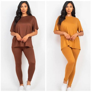 Women's 2pcs Gym Yoga Suit <b>Tight</b> Fitting Workout Breathable <b>T</b> <b>Shirts</b> Bra Long Top Loose Butt Leggings Sports Yoga Set - Product Image 4