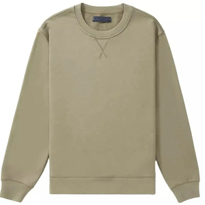 Sweatshirts à col rond personnalisés pour hommes - Sweatshirts d'hiver en molleton épais tricoté 100% coton - Blancs - Product Image 1