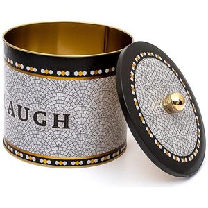 175x155mm poignée de bouton de bidon rond en métal 3.5L motif mosaïque géométrique stockage et conteneur de nourriture - Product Image 1