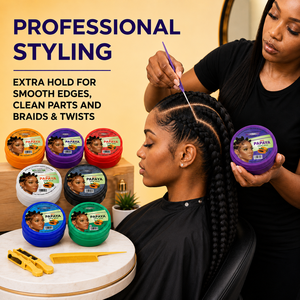 Cire coiffante à la papaye tenue extra forte pour cheveux texturés, lisse les bords, sans résidus, tenue longue durée pour tresses - Product Image 3