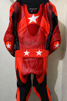 Combinaison de moto nouvelle arrivée, une pièce, sur mesure, combinaison de course de moto rouge et noire, cuir premium, combinaison de piste de moto pour les motards