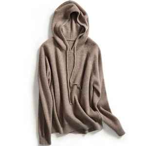Sudadera con Capucha Informal de Punto Acanalado de Lana de Cachemira Personalizada para Hombre - Product Image 1