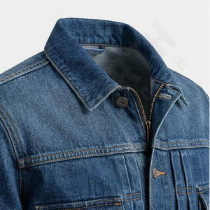 Chaqueta Vaquera Retro de Alta Gama para Hombre con Cuello Alto, Diseño Reversible, Servicio Personalizable y Ropa de Calle - Product Image 4