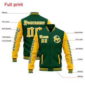 2026 chaqueta Unisex Letterman chaqueta Varsity de lana de cuero Real de calidad Premium chaqueta de béisbol universitaria para hombres - Product Image 3