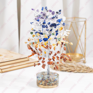 Árbol de los 7 Chakras de Orgón de Calidad Premium con 300 Chips, Cristales Hermosos Hechos a Mano para Decoración y Crecimiento Espiritual - Product Image 1