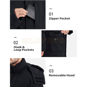 Parka décontractée imperméable à capuche sur mesure, grande taille, pour homme, hiver, avec couleurs et logo personnalisés - Product Image 6