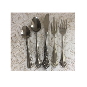 Lot de 5 couverts en acier inoxydable les plus vendus avec polissage brillant et plaqué argent au prix de gros - Product Image 1