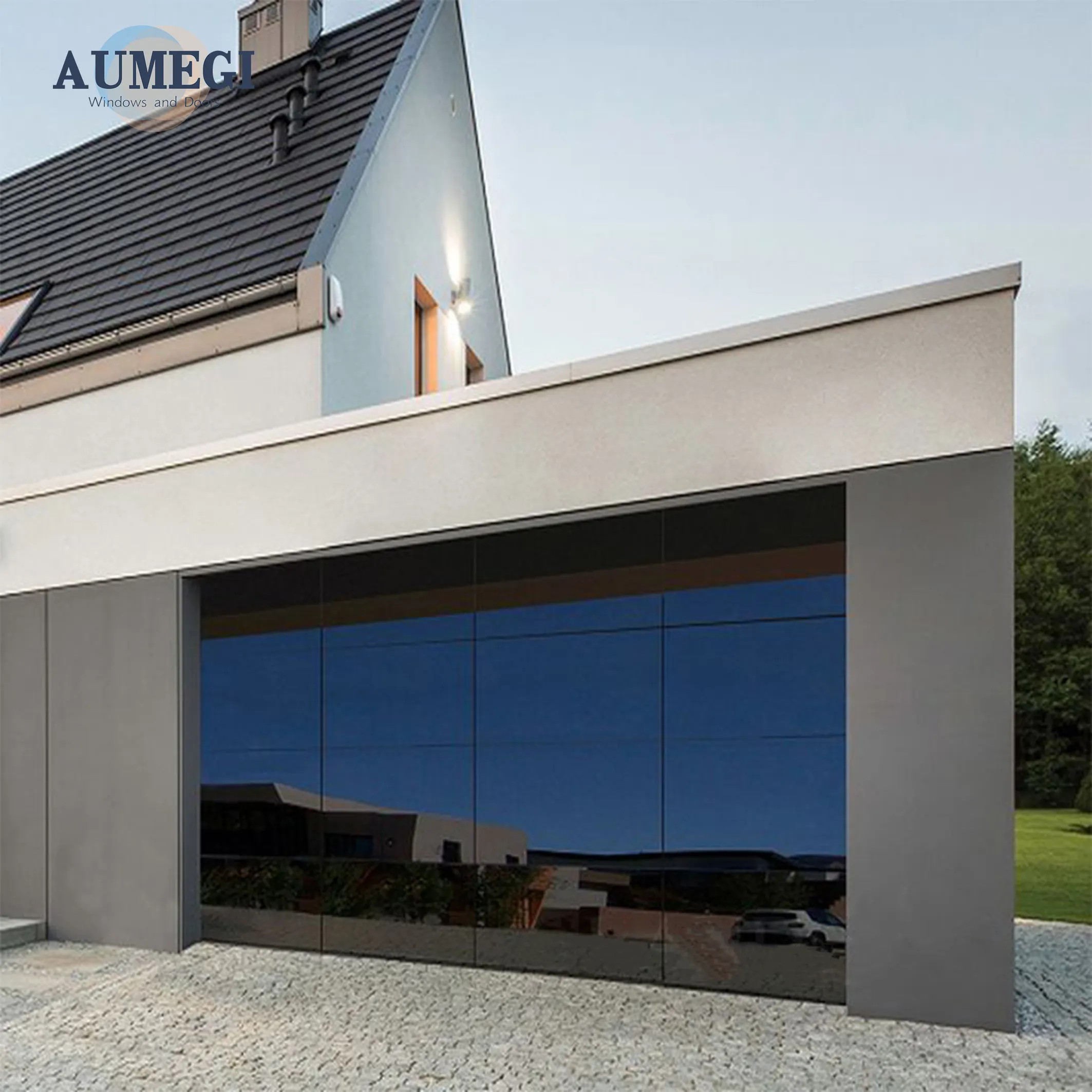 Aumegi Spacious Frosted Glass Garage Door Price Double Garage Doors Smart Garage Door