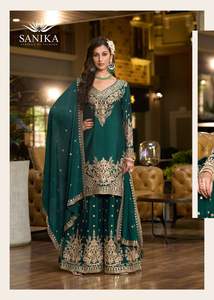 Vêtements de mariage Chinon soie avec broderie Salwar costume femme fabricant de mode et fournisseur de Surat - Product Image 2