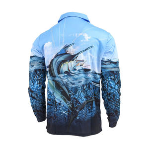 Camiseta de pesca de camuflaje de manga larga de diseño personalizado de alta calidad unisex talla grande OEM impreso sublimación transpirable de secado rápido - Product Image 2