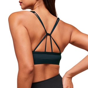 Soutien-gorge de sport sexy grande taille pour femme, décolleté plongeant en V, froncé sur le devant, sans armatures, respirant, extensible dans les quatre sens, pour yoga, gym et entraînement - Product Image 6