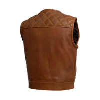 Chaleco de Motocicleta de Invierno para Hombre, Premium, de Poliéster, Color Marrón, Personalizado, Chaleco de Motociclista Hecho a Mano