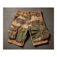 High street mode taille élastique jean shorts hommes fabricant logo personnalisé short en détresse denim camo shorts 2024