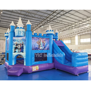 Frozen Themed Inflatable Bouncy Castle Inflatable Princess Bounce House Combo Jumping Castle With Slide For Sale