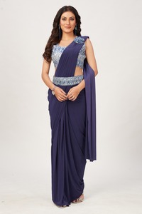 Collection de vêtements de fête prêts à l'emploi en tissu de soie importé avec bordure de travail à paillettes pour femmes, vêtements indiens et pakistanais - Product Image 4