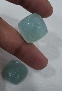Par de tallado de Aguamarina Natural, fabricación de piedras preciosas sueltas para pendientes, joyería hecha a mano - Product Image 2