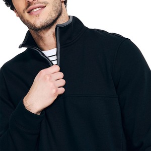 Sweat-shirt à demi-zip personnalisé pour homme avec poches latérales, veste coupe-vent en molleton de coton en gros, tailles plus grandes disponibles - Product Image 4