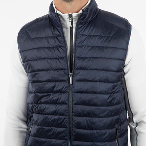 Chaleco acolchado con cremallera sin mangas holgado Formal de invierno de talla grande con corte personalizado para hombre, multibolsillos, cuello en V, secado rápido - Product Image 1