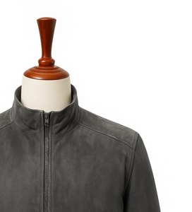 Chaqueta de Hombre de Gamuza de Cabra Gris, Estilo Motero, Inspirada en Celebridades, Chaqueta de Invierno Vintage, Transpirable, para un Estilo Clásico - Product Image 4