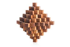 Cube de puzzle en bois de qualité supérieure, jeu de réflexion idéal pour les adultes et les enfants, défi mental et accessoire de bureau décoratif en provenance d'Inde - Product Image 5