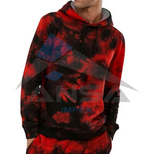 Sudaderas con capucha para hombre Casual Color Tie Dye Pullover Sudadera con capucha con bolsillo Rojo Sudaderas con capucha de alta calidad - Product Image 1