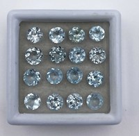 Pierre précieuse de topaze bleue ciel certifiée IGI de haute qualité, 3-10 mm, ronde, d'origine naturelle, 30 carats, pour la fabrication de bijoux