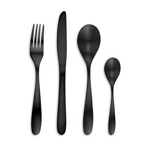 Ensemble de 5 couverts en acier inoxydable, design luxueux, poignées argentées, parfait pour la table à manger, ustensiles de cuisine, usage quotidien en Inde - Product Image 4