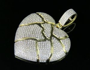 Pendentif cœur fissuré personnalisé en argent S925 Bijoux en diamant Moissanite parfaits pour le style Hip Hop - Product Image 2