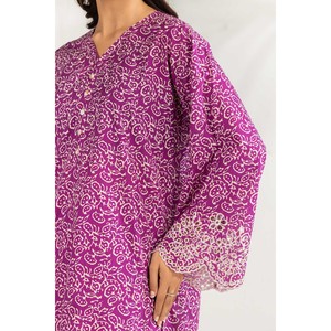 Ensemble coordonné bohème tendance pour femme en mousseline imprimée avec logo brodé, taille XS, pour tenues printemps/été - IPST-77425 - Product Image 3