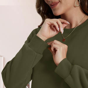 Wholesale Women's Sherpa <b>Lined</b> Sweatshirts Cute <b>Fleece</b> Pullover Long Sleeve Thermal <b>Shirts</b> Casual Crewneck for Winter Season - Product Image 3